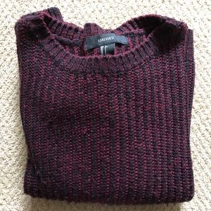 Maroon and black chunky knit sweater